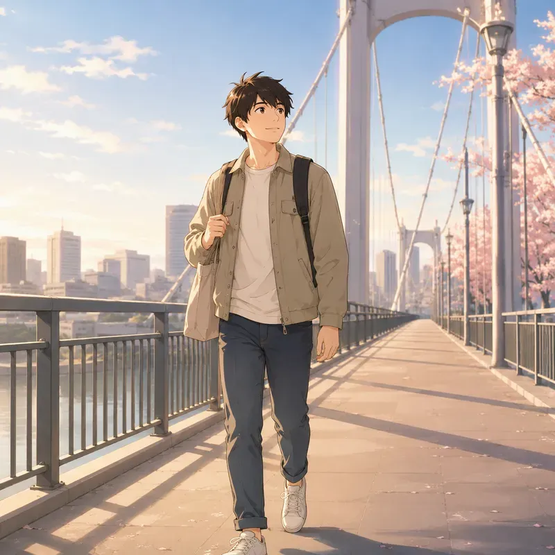 Soft Anime Bridge Walks