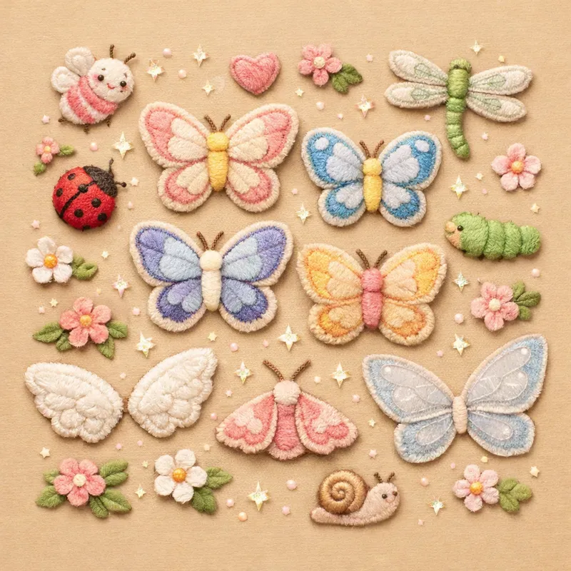 Cozy Embroidered Patch Stickers