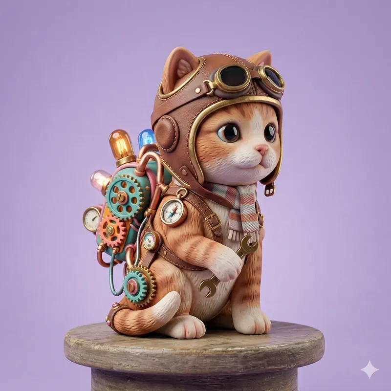 3D Claymorphism Steampunk Toy Assets
