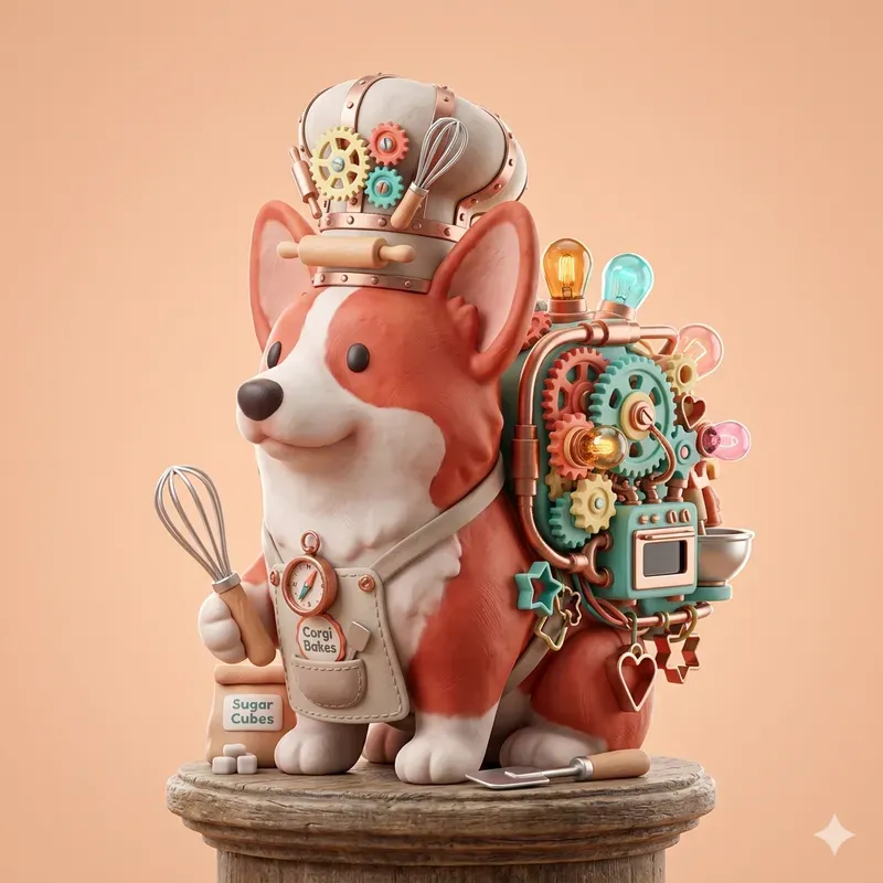 3D Claymorphism Steampunk Toy Assets