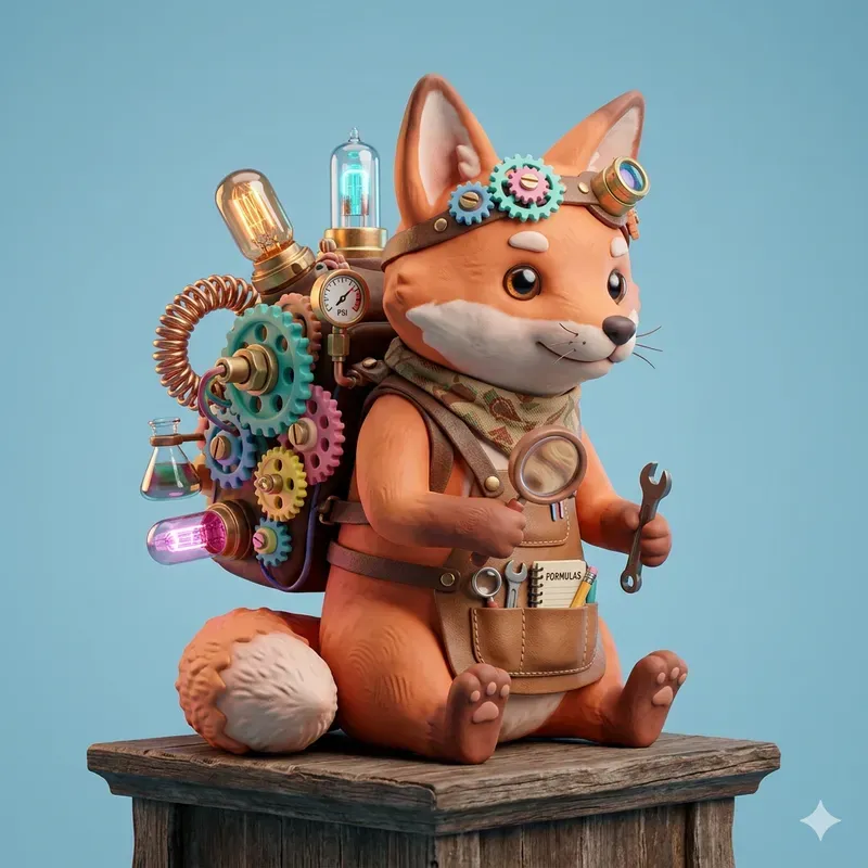 3D Claymorphism Steampunk Toy Assets