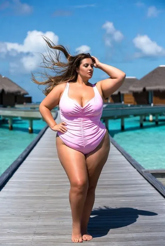 Tropical Curvy Beach Model Portraits