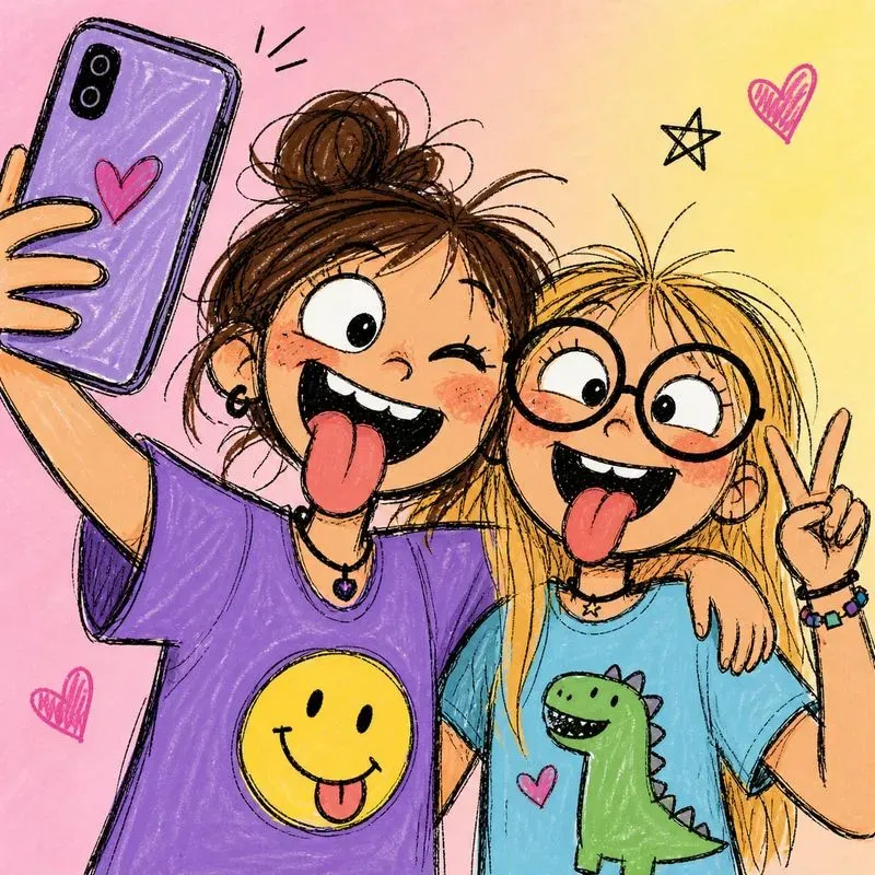 Playful Doodle Couple Illustrations