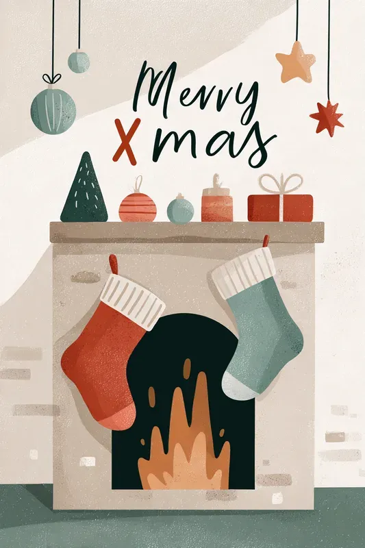 Cute Christmas Holiday Text Postcards