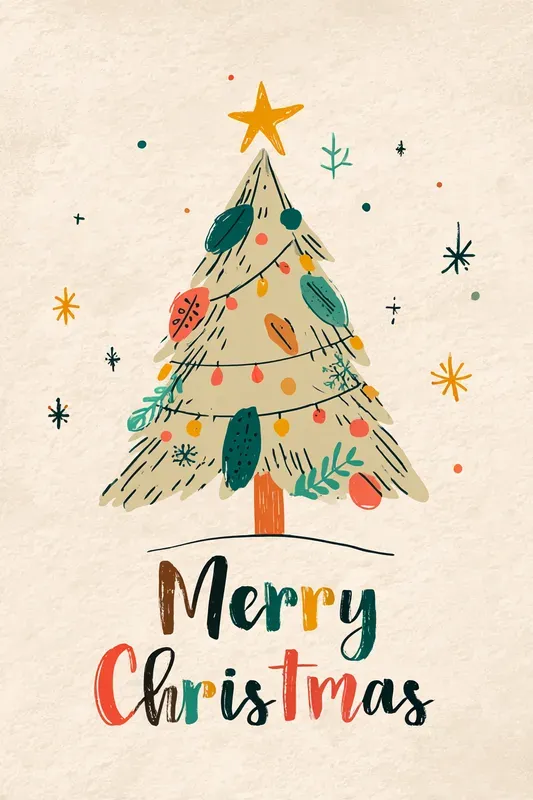 Cute Christmas Holiday Text Postcards