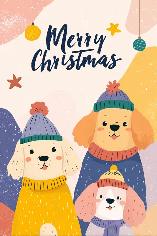 Cute Christmas Holiday Text Postcards