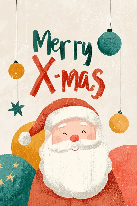 Cute Christmas Holiday Text Postcards