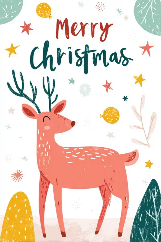 Cute Christmas Holiday Text Postcards
