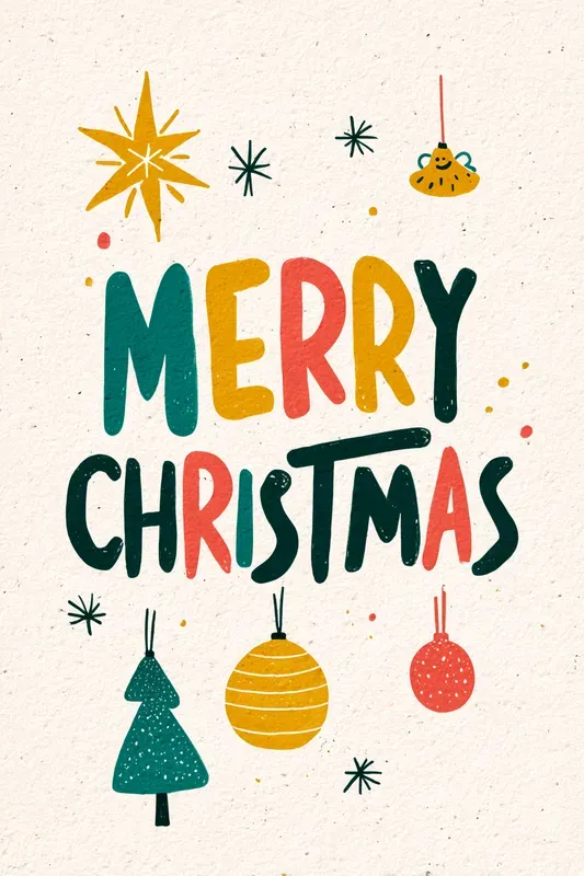 Cute Christmas Holiday Text Postcards