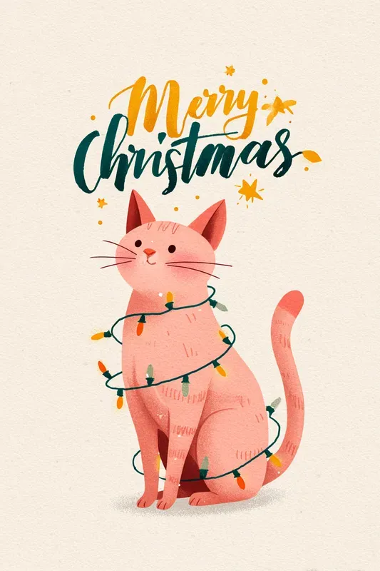Cute Christmas Holiday Text Postcards