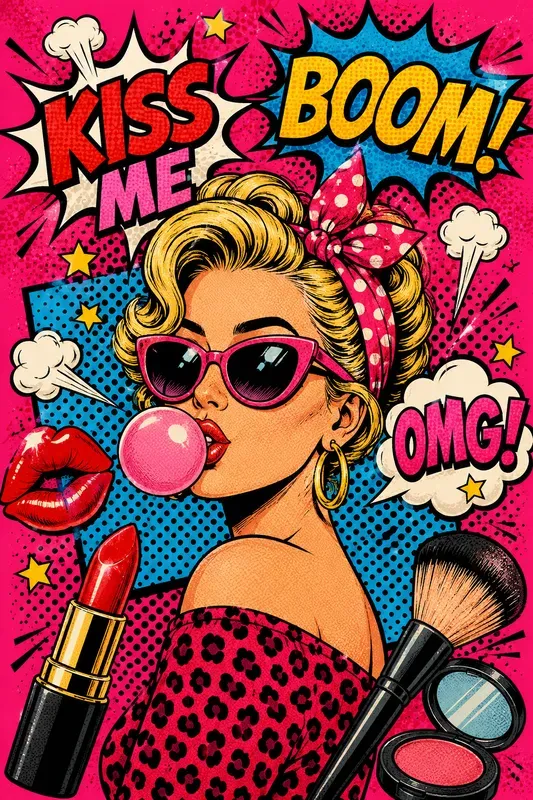 Retro Pop Art Comic Collages