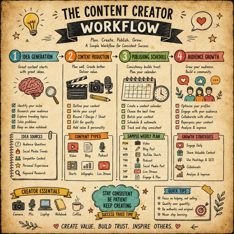 Vintage Productivity Infographic Toolkits