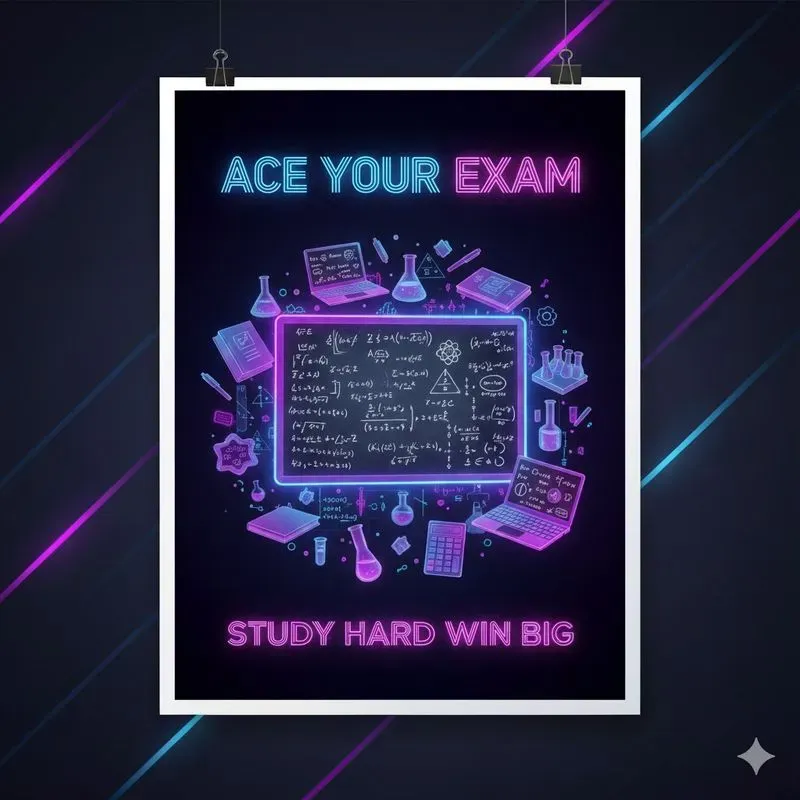 Neon Study Motivation Posters