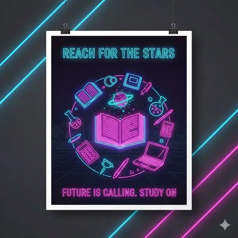 Neon Study Motivation Posters