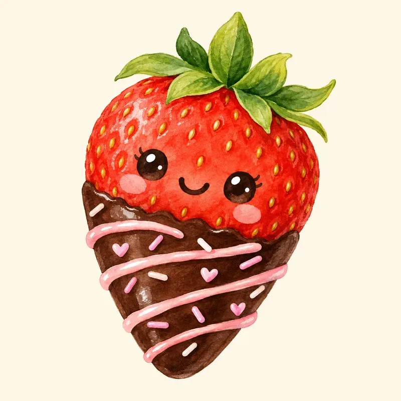 Kawaii Cottagecore Strawberry Cliparts