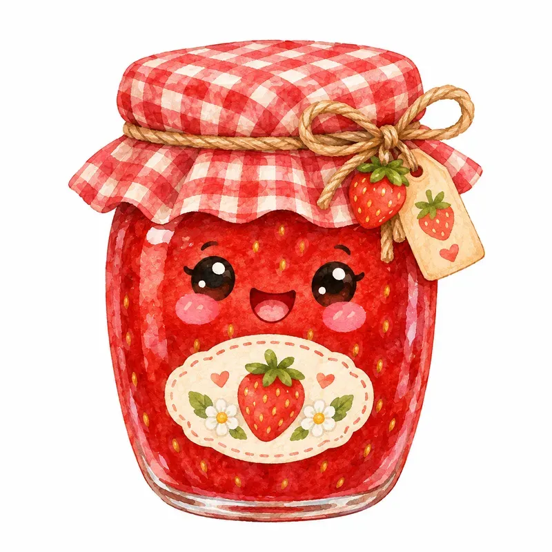 Kawaii Cottagecore Strawberry Cliparts