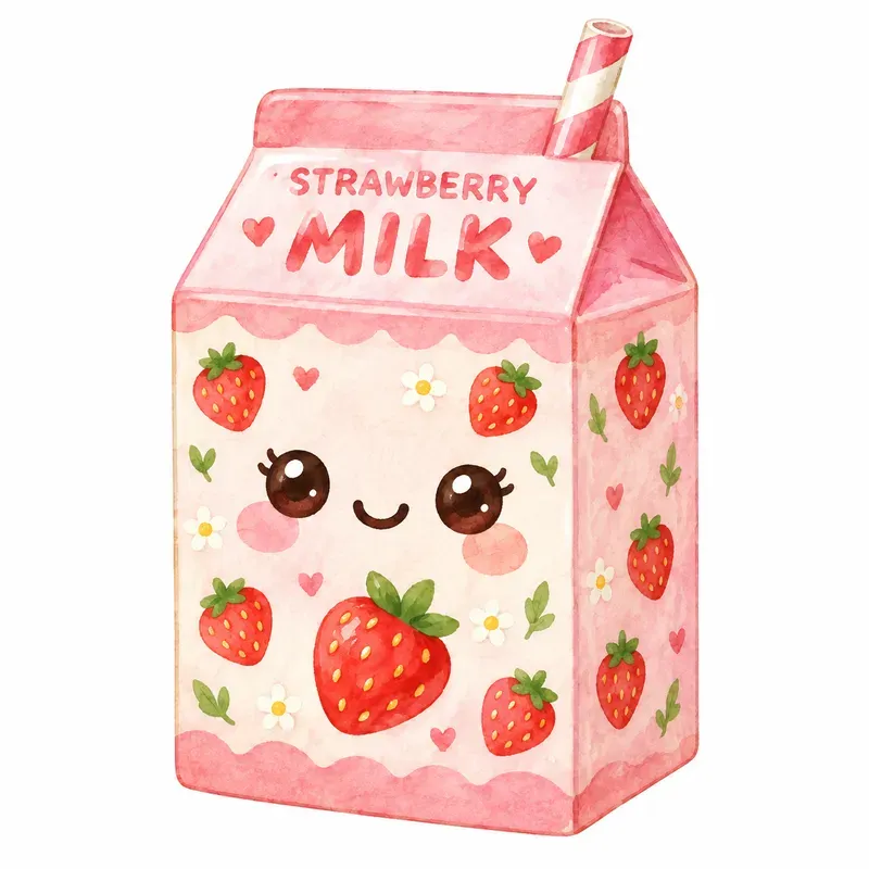 Kawaii Cottagecore Strawberry Cliparts