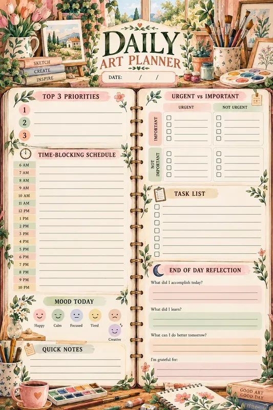 Daily Art Planner Printable Generator