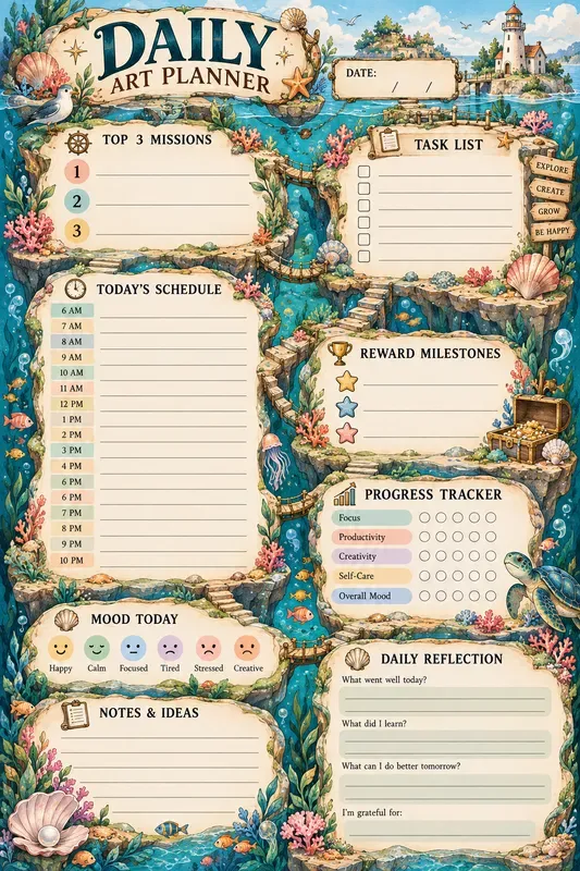 Daily Art Planner Printable Generator