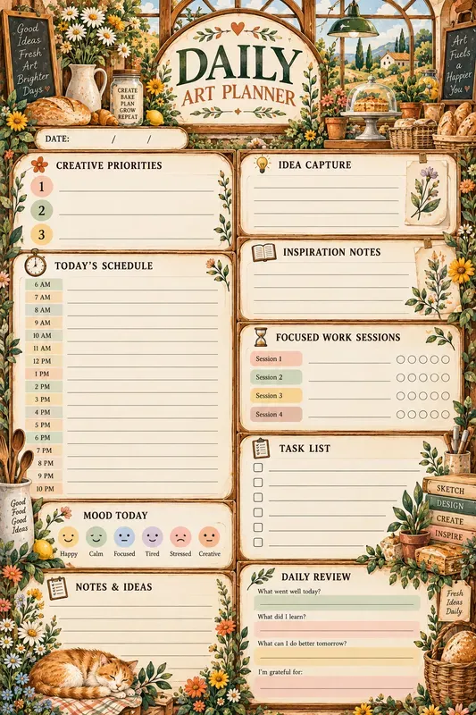 Daily Art Planner Printable Generator