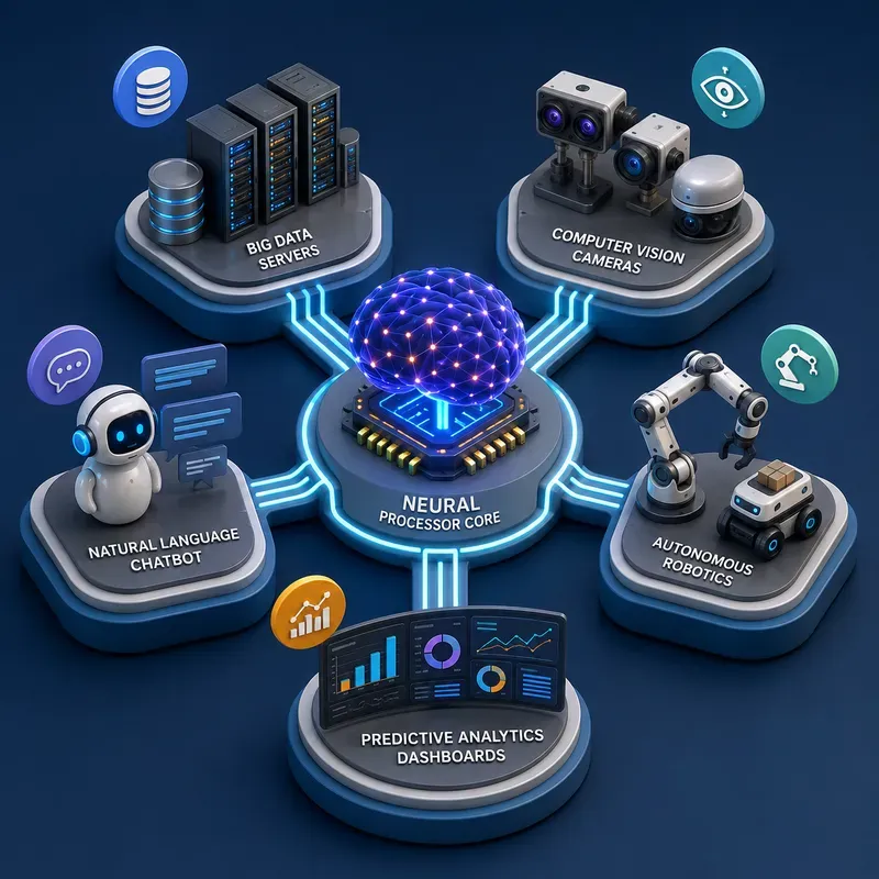 3D Isometric Tech Ecosystems