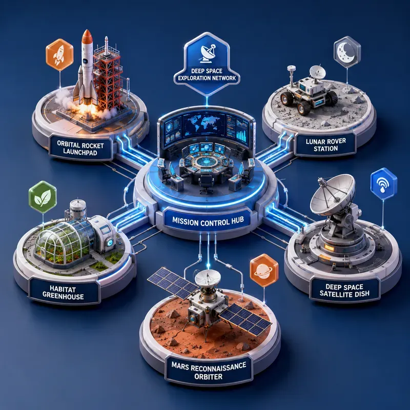 3D Isometric Tech Ecosystems