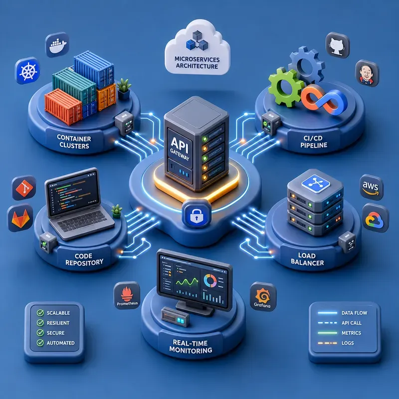 3D Isometric Tech Ecosystems