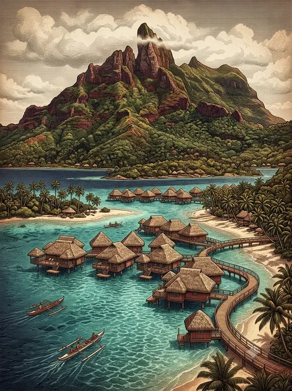 Hyperreal Engraving Travel Posters