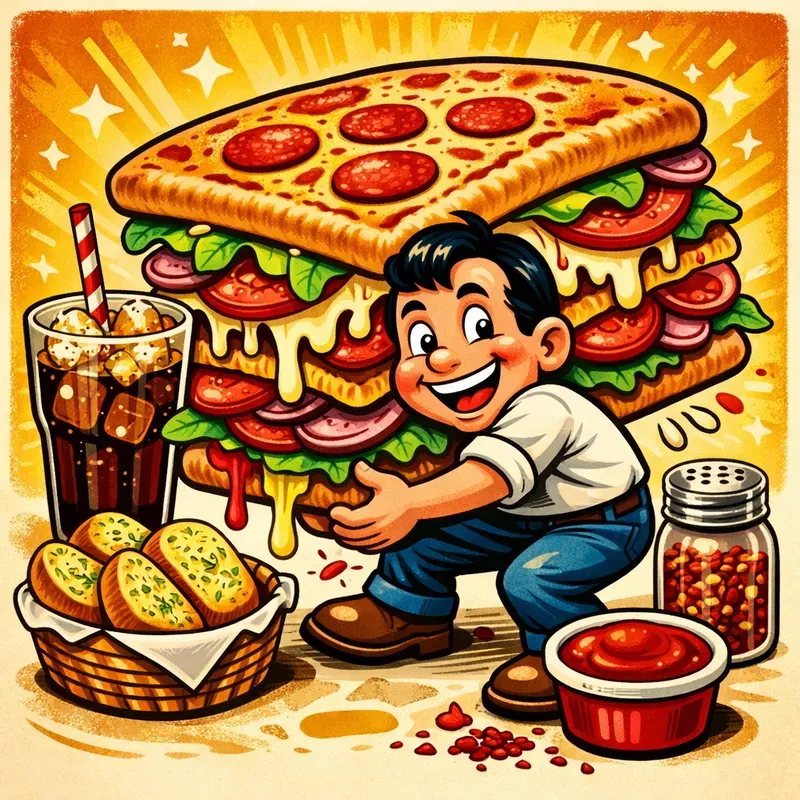 Retro Cartoon Giant Sandwich Characters