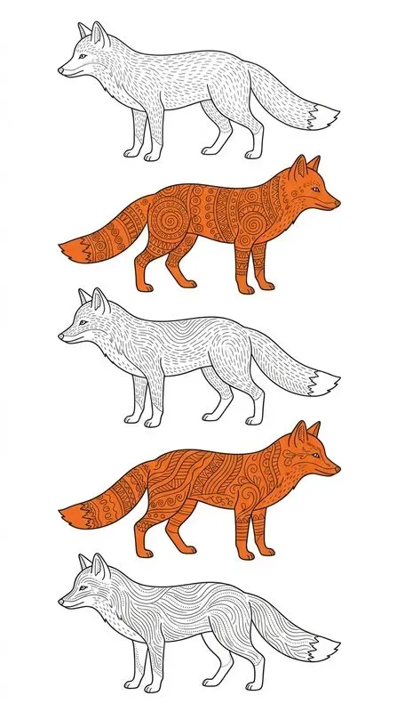 Hand Drawn Pattern Animal Stacks
