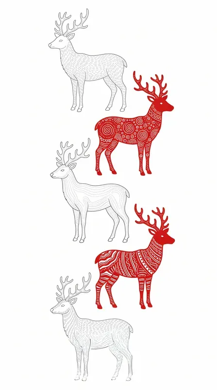 Hand Drawn Pattern Animal Stacks