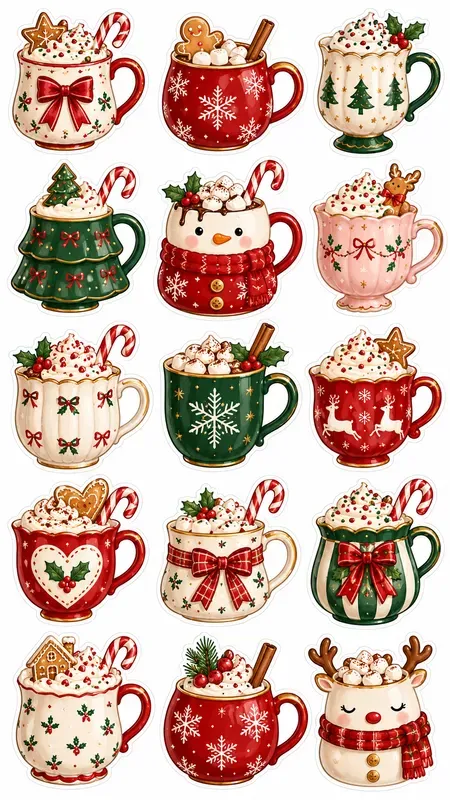 Christmas Pajama Party Sticker Sheets