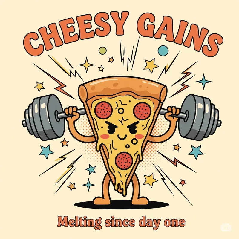 Retro Cartoon Slogan Characters