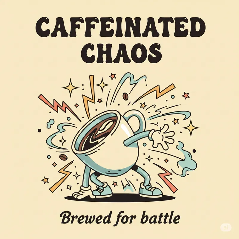 Retro Cartoon Slogan Characters