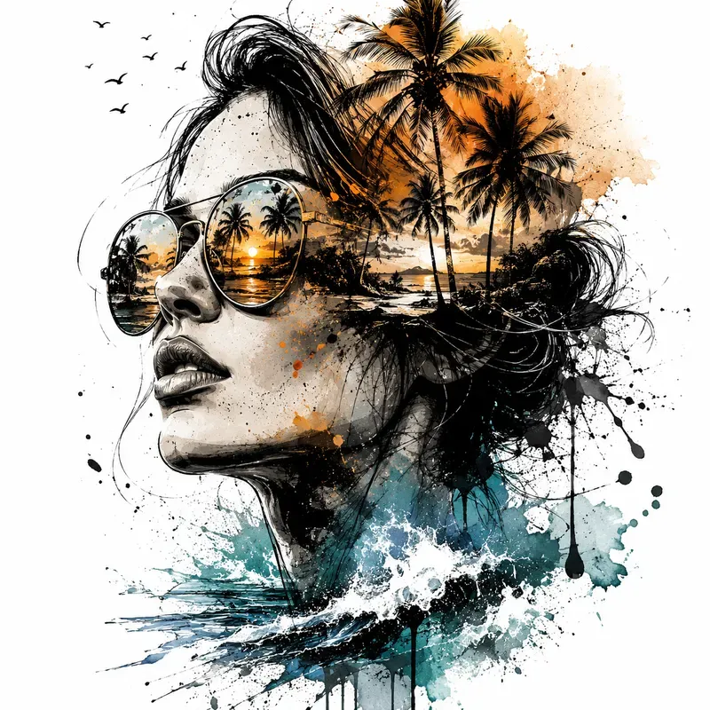 Ink Splash Fusion Portraits