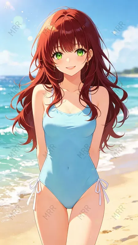 Anime Beach Girl Illustrations