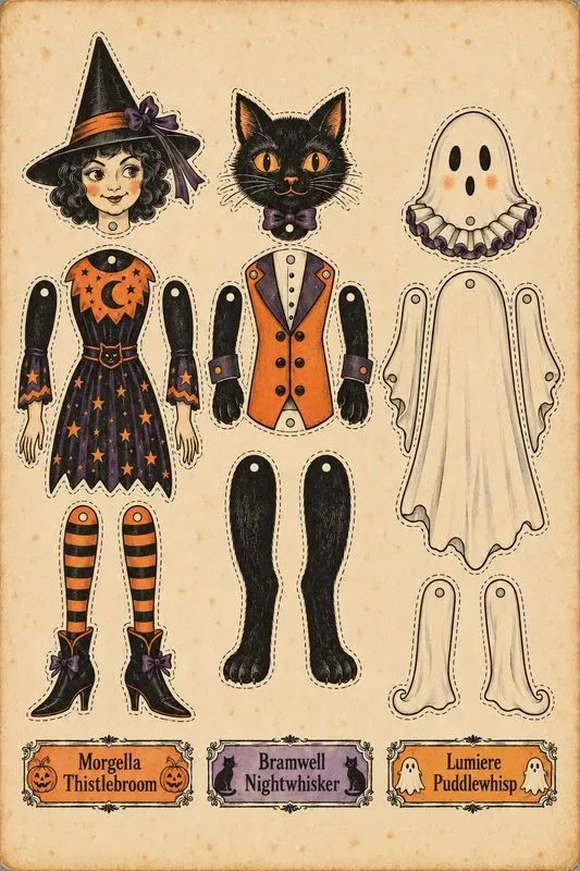 Vintage Halloween Paper Cutouts