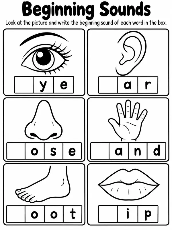 Beginning Sounds Worksheets Preschool