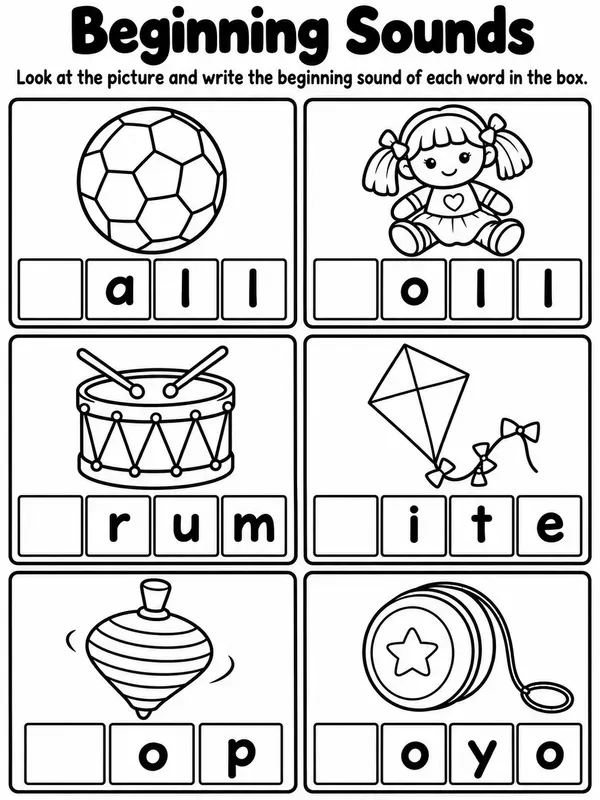 Beginning Sounds Worksheets Preschool