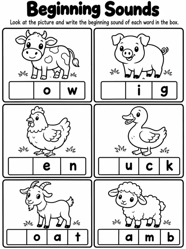 Beginning Sounds Worksheets Preschool