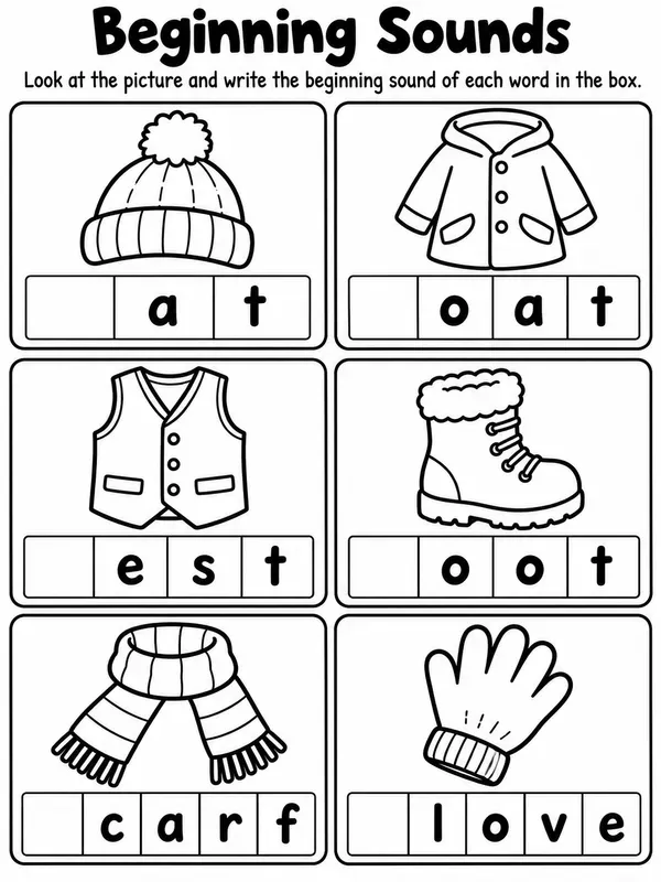 Beginning Sounds Worksheets Preschool