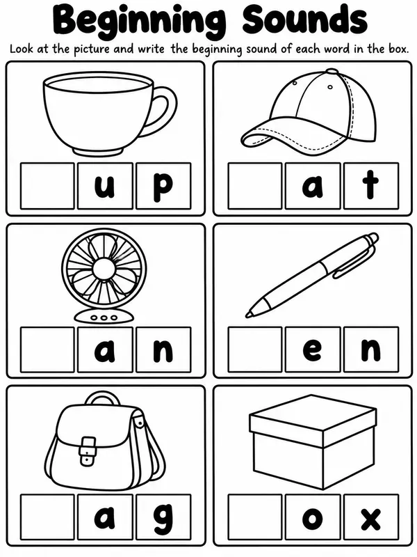 Beginning Sounds Worksheets Preschool
