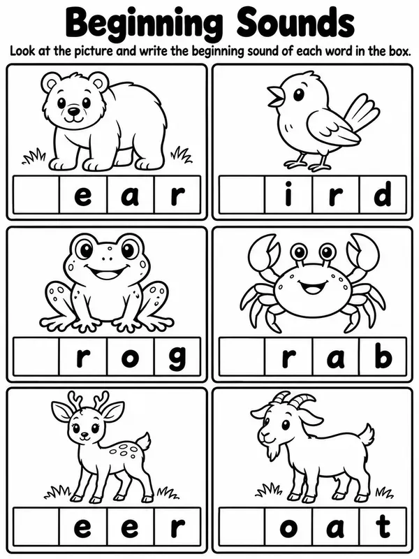 Beginning Sounds Worksheets Preschool