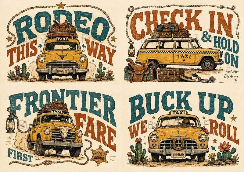 Western Whimsical Typographic Travels