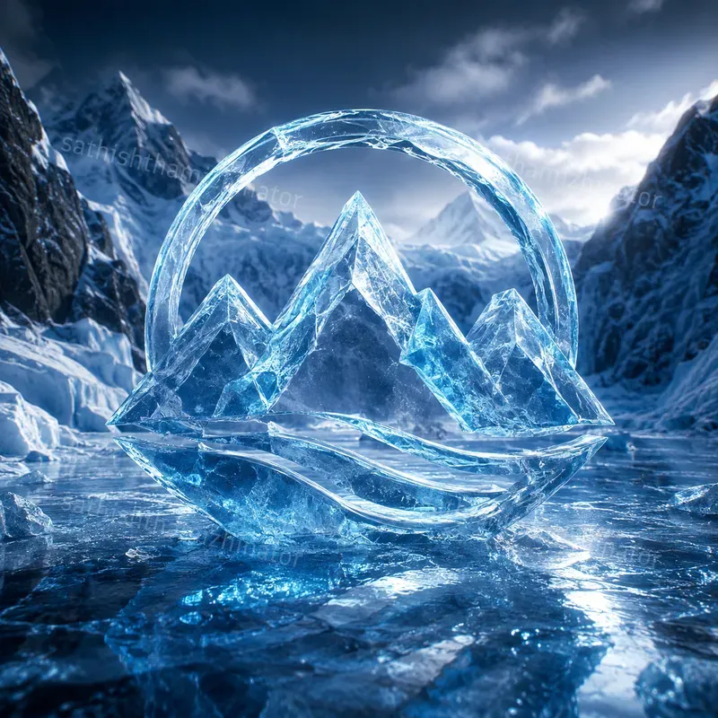 Hyperrealistic Ice Logo Renders
