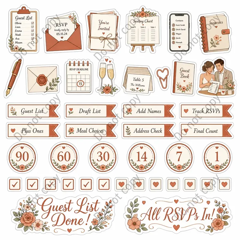 Wedding Planner Sticker Sheets