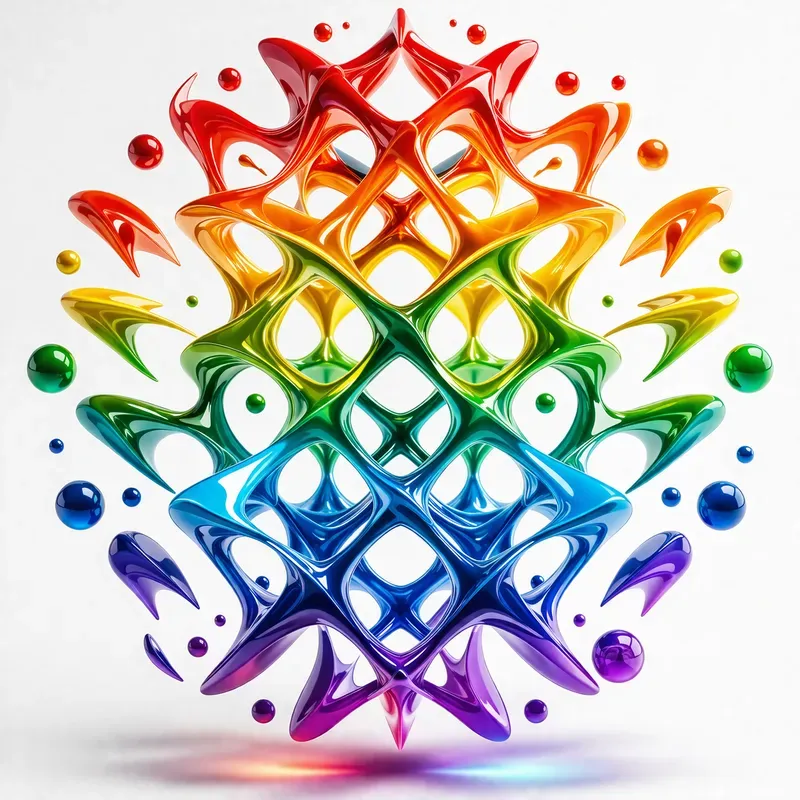 Abstract 3D Floating Digital Art 8K