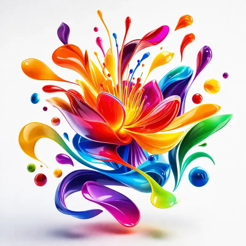 Abstract 3D Floating Digital Art 8K