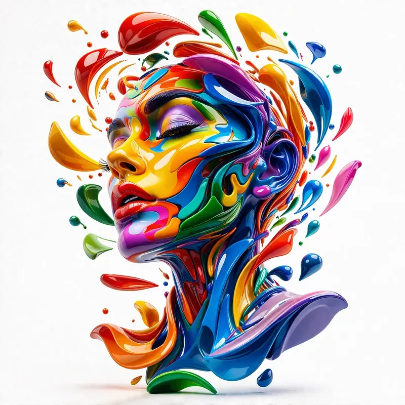 Abstract 3D Floating Digital Art 8K