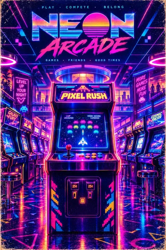 Retro 80s Neon Poster Generator